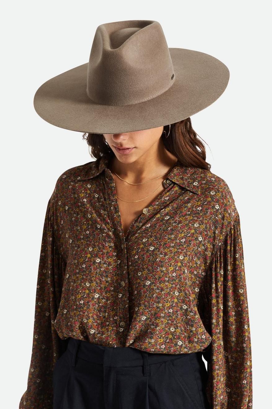 φεντόρας γυναικεια Brixton Primrose Felt Fedora γκρι | 60723-JPZQ