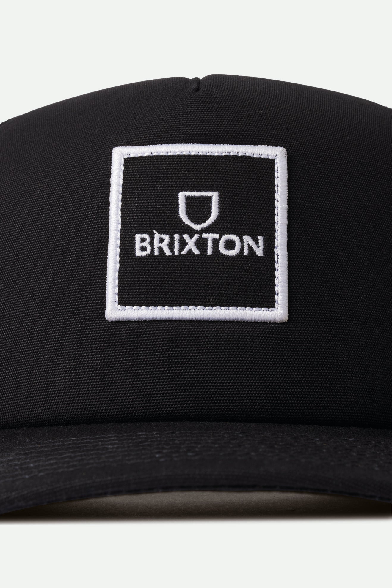 Caps ανδρικα Brixton Alpha Block NetPlus MP Trucker Hat μαυρα | 92607-WNGQ