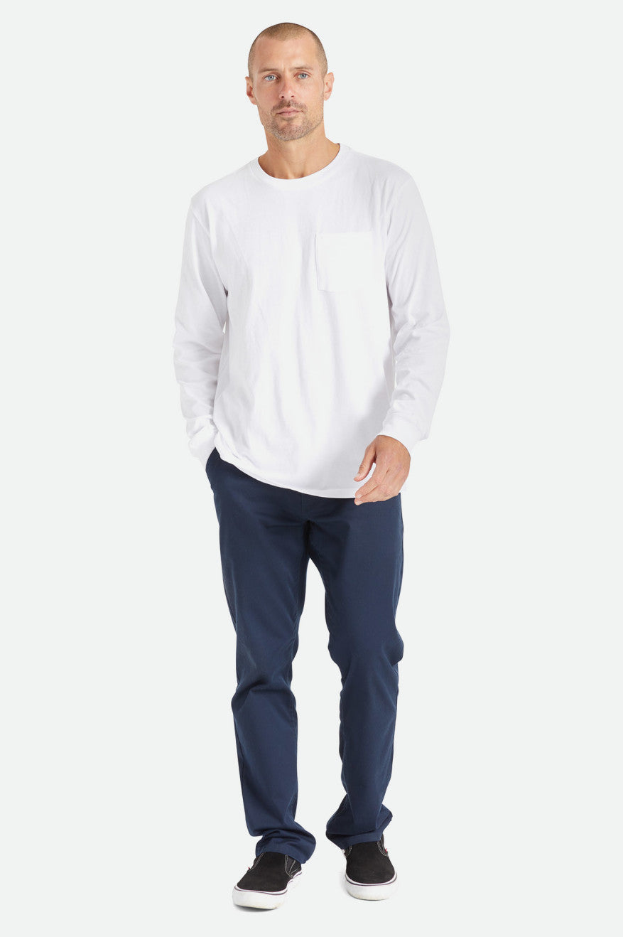 Αριστος ανδρικα Brixton Basic L/S Pocket ασπρα | 56970-XJRN