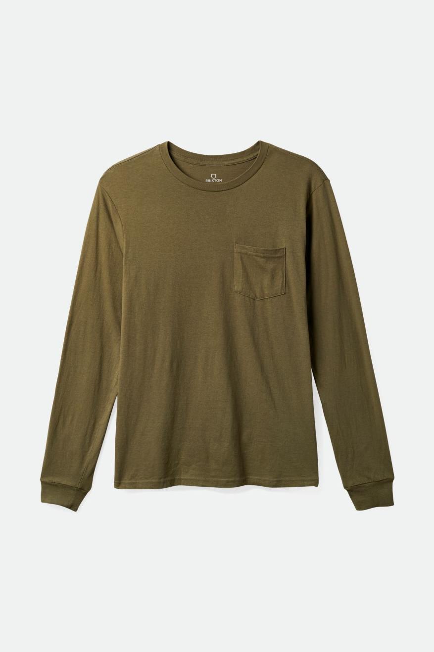 Αριστος ανδρικα Brixton Basic L/S Pocket Ελιά | 61390-MIOA