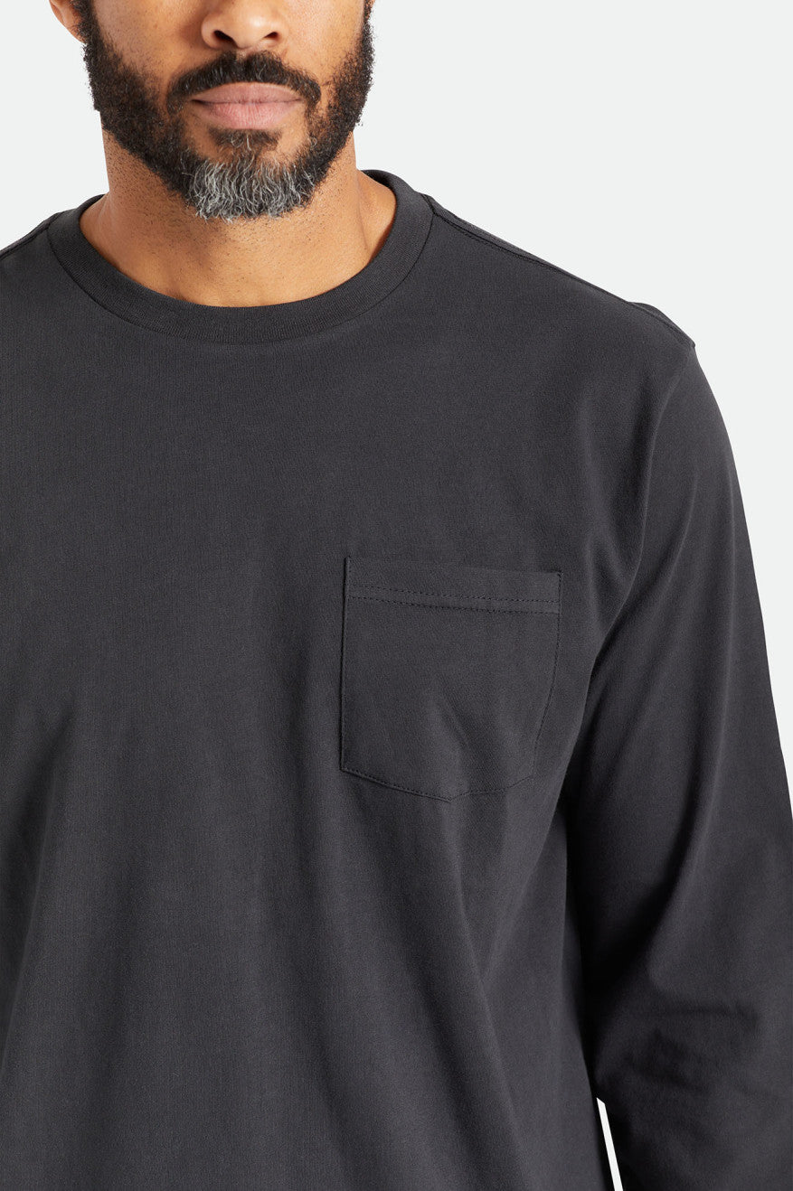 Αριστος ανδρικα Brixton Basic L/S Pocket μαυρα | 70142-UKJZ