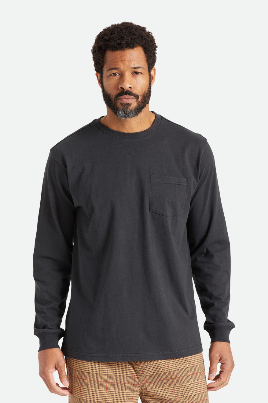 Αριστος ανδρικα Brixton Basic L/S Pocket μαυρα | 70142-UKJZ