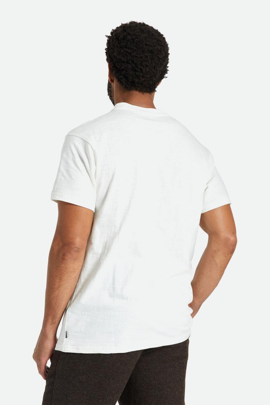 Αριστος ανδρικα Brixton Basic Slub S/S Henley ασπρα | 53728-QPXZ