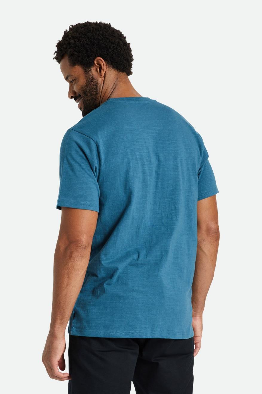 Αριστος ανδρικα Brixton Basic Slub S/S Pocket τυρκουάζ | 24390-XLZY