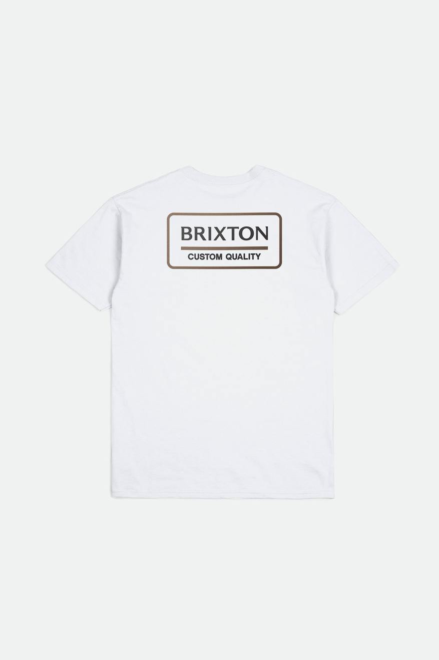 Αριστος ανδρικα Brixton Palmer Proper S/S Standard ασπρα μαυρα | 50489-HQXA