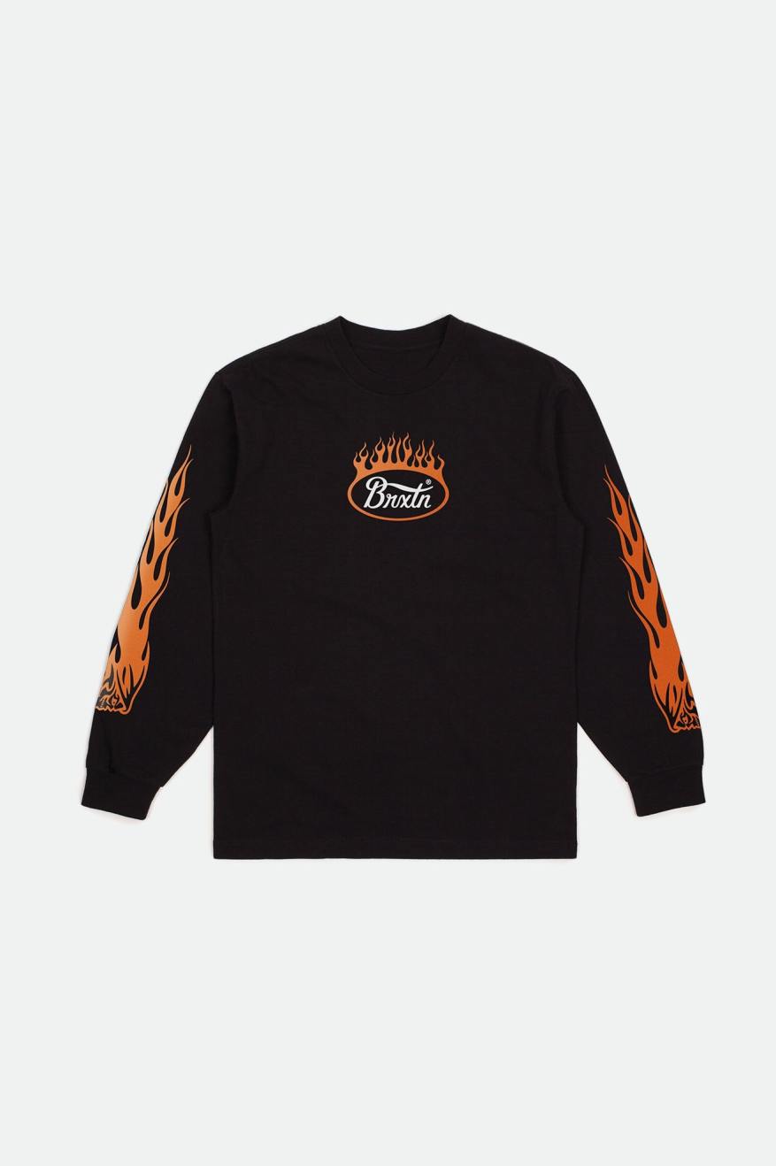 Αριστος ανδρικα Brixton Parsons Flame L/S Standard μαυρα ασπρα πορτοκαλι | 82160-MDAB