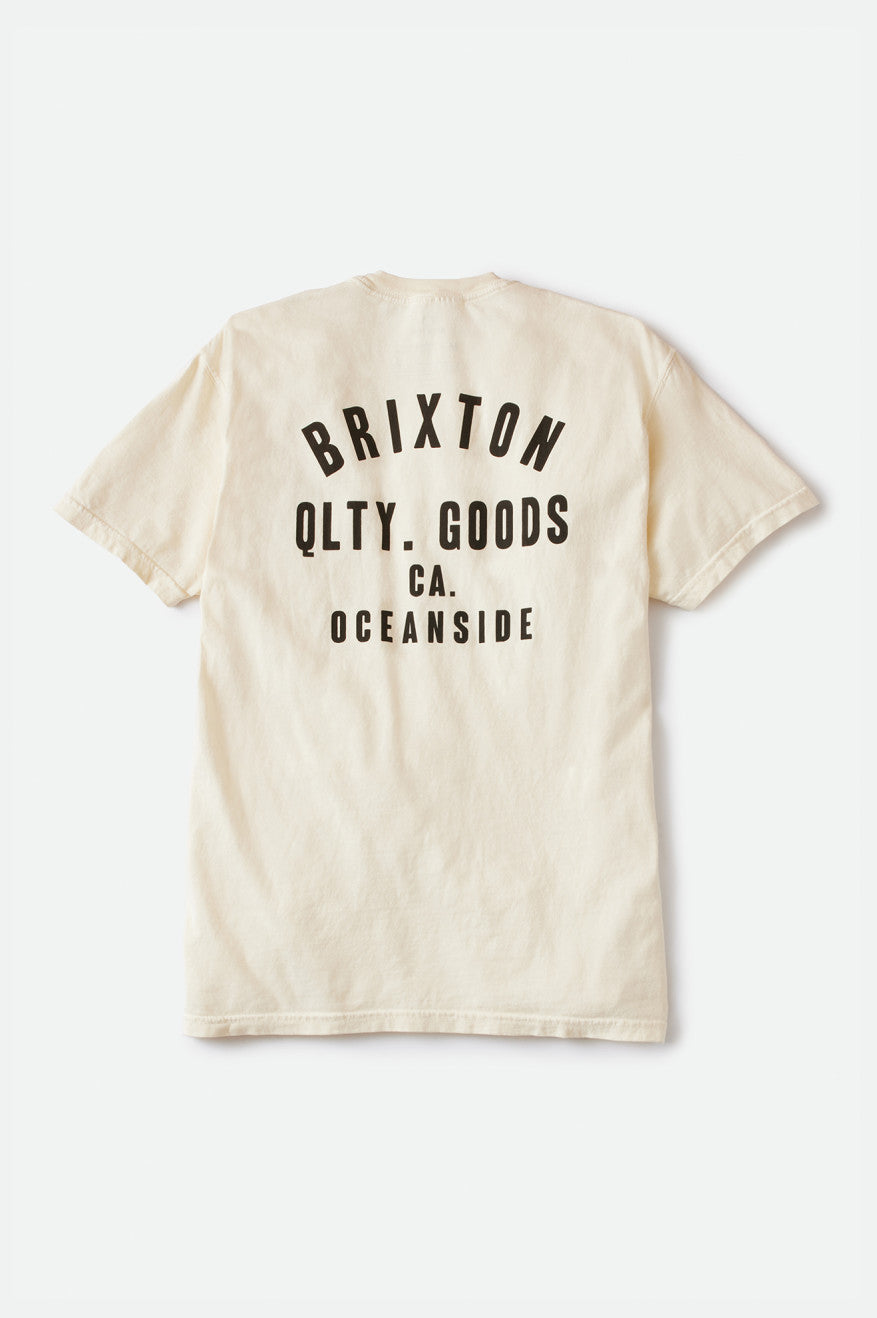 Αριστος ανδρικα Brixton Woodburn Oceanside S/S Standard κρέμα μαυρα | 71254-GDYN