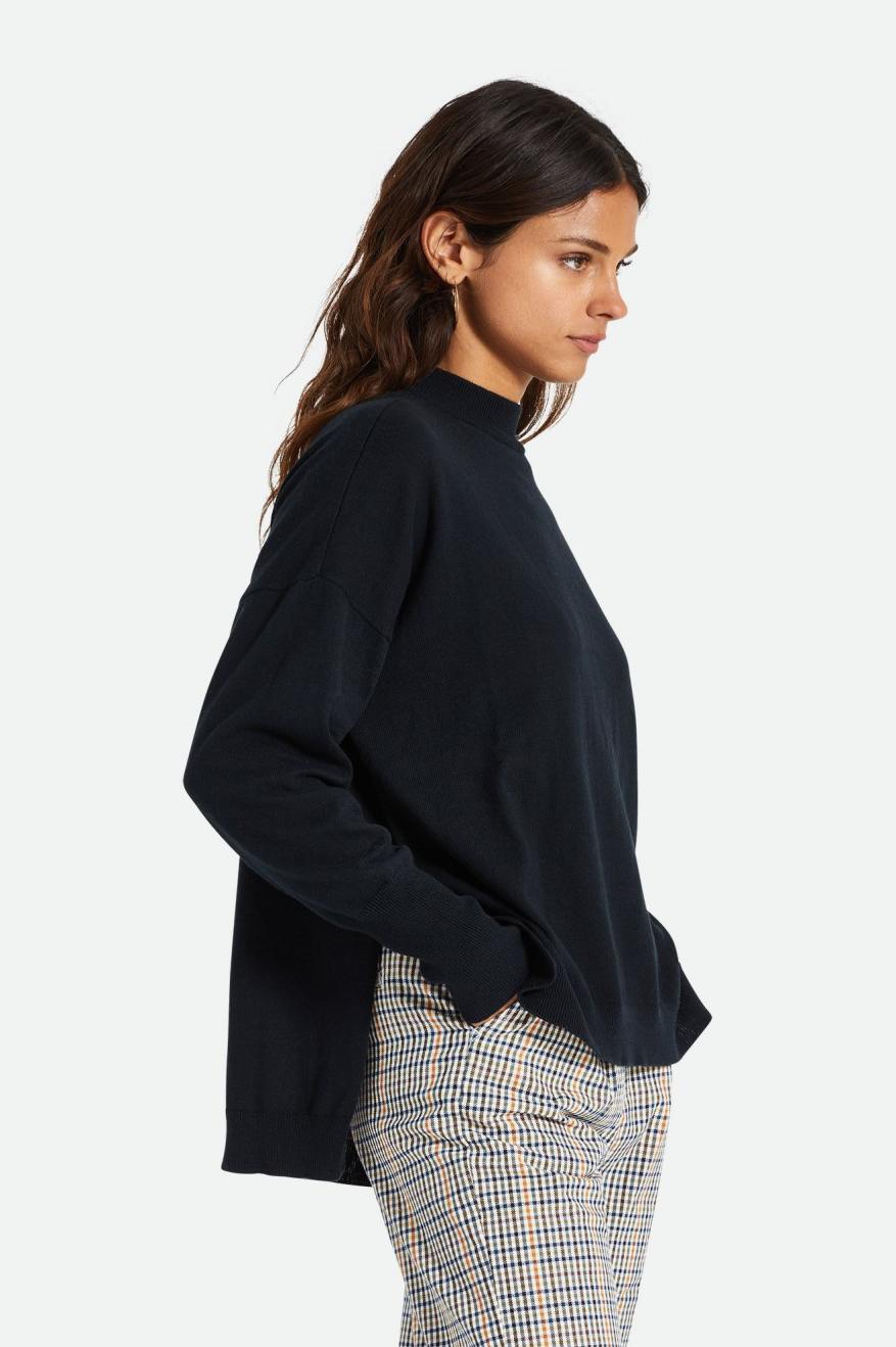 Αριστος γυναικεια Brixton Reserve Oversized Cashmere πουλοβερ μαυρα | 96257-VNEM