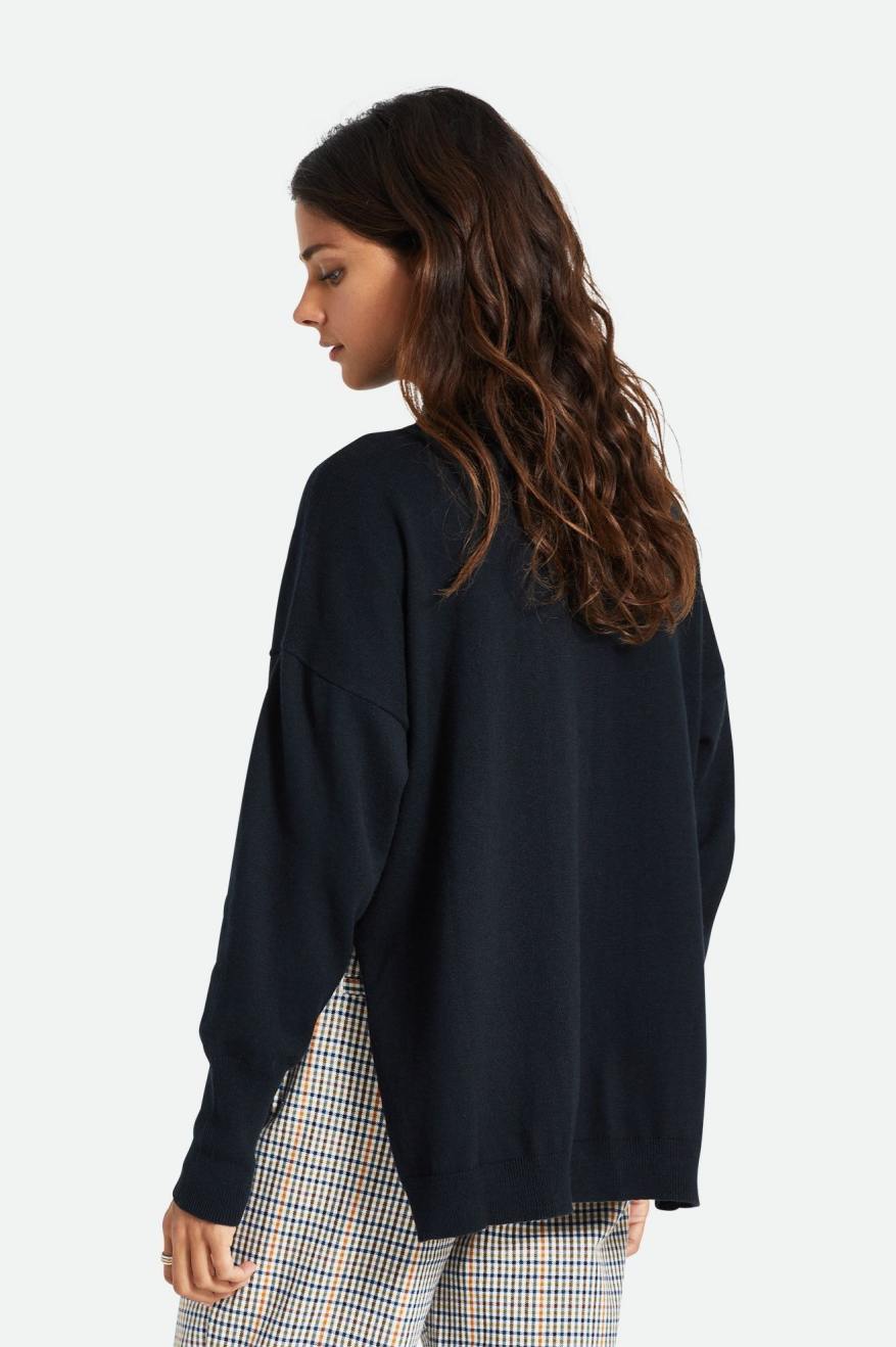 Πουλόβερ γυναικεια Brixton Reserve Oversized Cashmere μαυρα | 10479-CURP