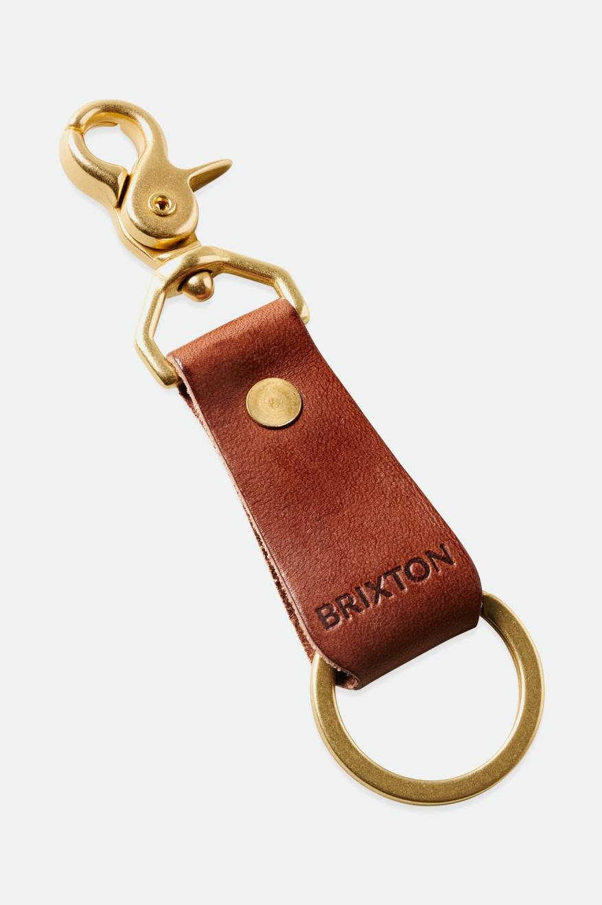 αξεσουαρ Brixton Artifact δερματινα Key Clip καφε | 18590-RUOQ