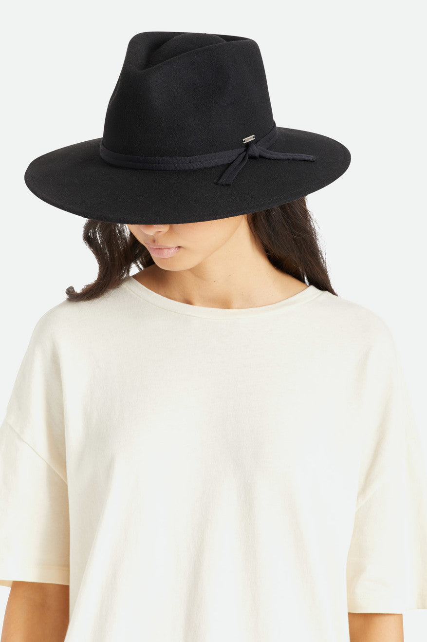 καπελα γυναικεια Brixton Joanna Felt Packable Hat μαυρα | 68201-CPAH