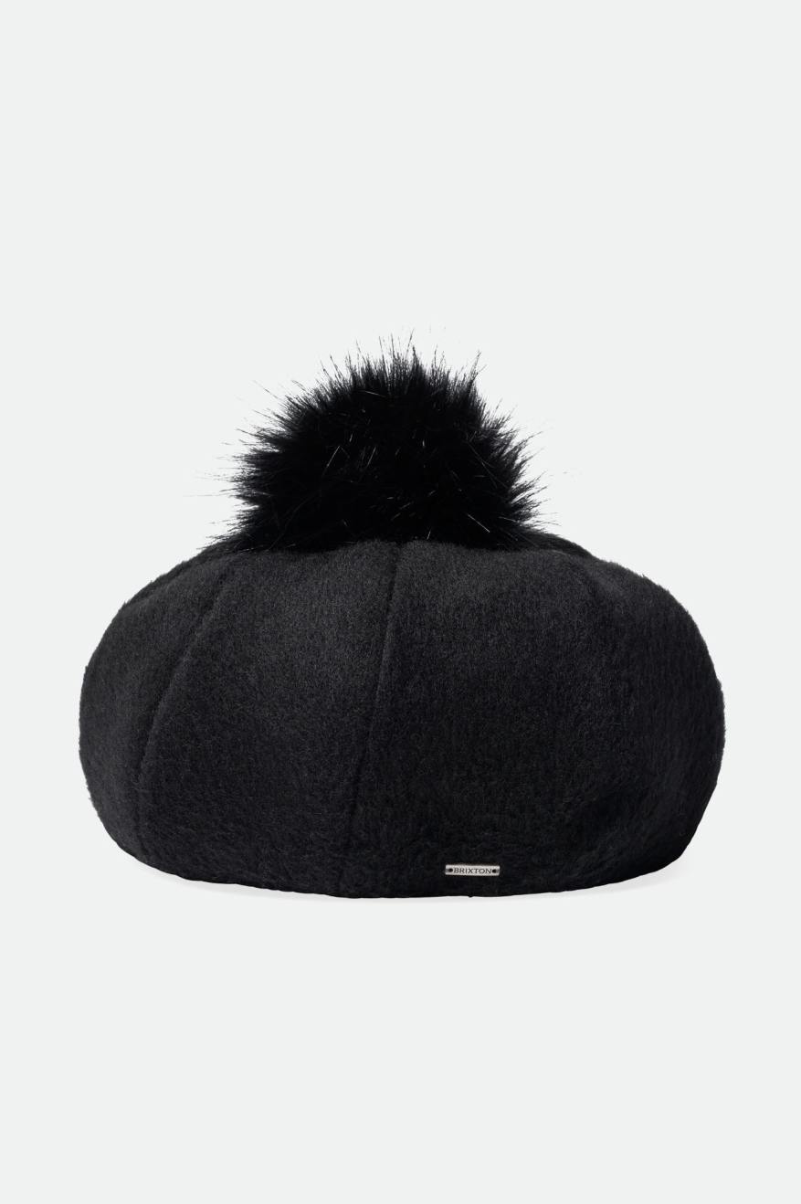 καπελα γυναικεια Brixton Natalie Oversized Pom Beret μαυρα | 79263-XROV