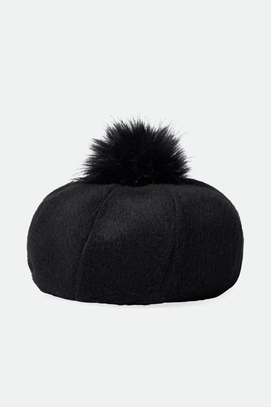 καπελα γυναικεια Brixton Natalie Oversized Pom Beret μαυρα | 79263-XROV