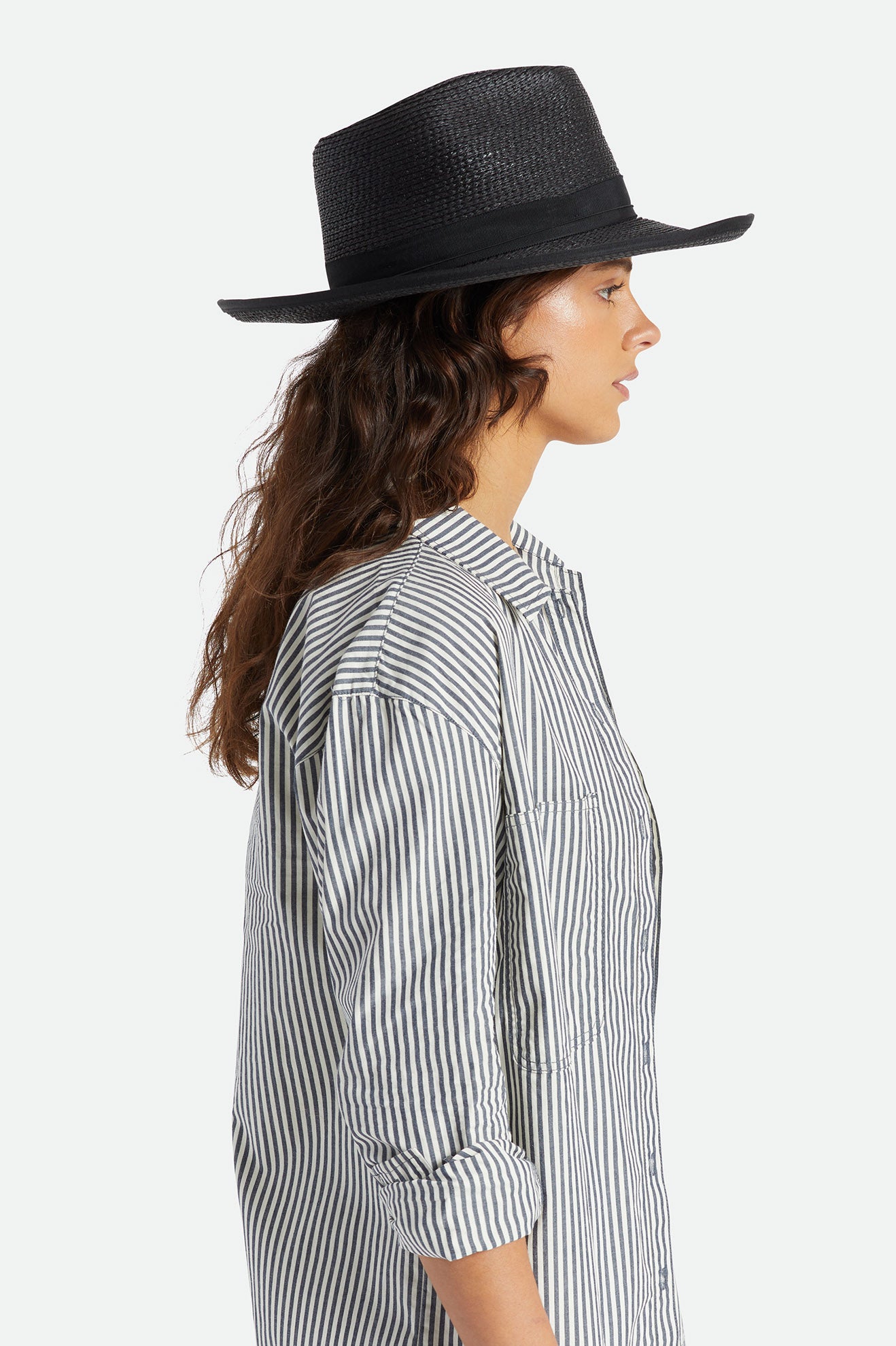 καπελα γυναικεια Brixton Reno Straw Hat μαυρα | 03784-PUGD