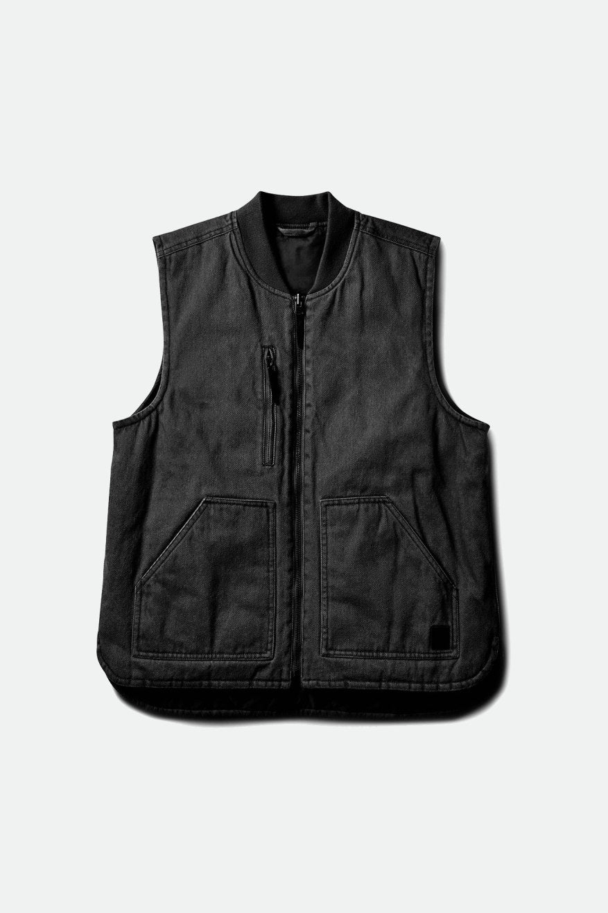 μπουφαν ανδρικα Brixton Abraham Reversible Vest μαυρα | 02138-ZLFP