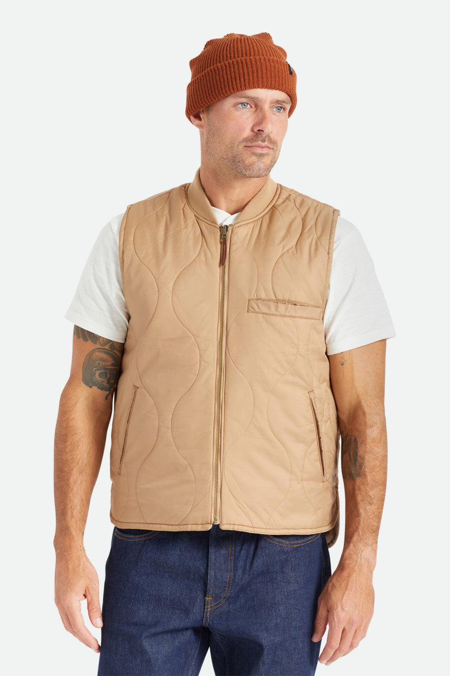 μπουφαν ανδρικα Brixton Abraham Reversible Vest Μπεζ | 04592-EDYA