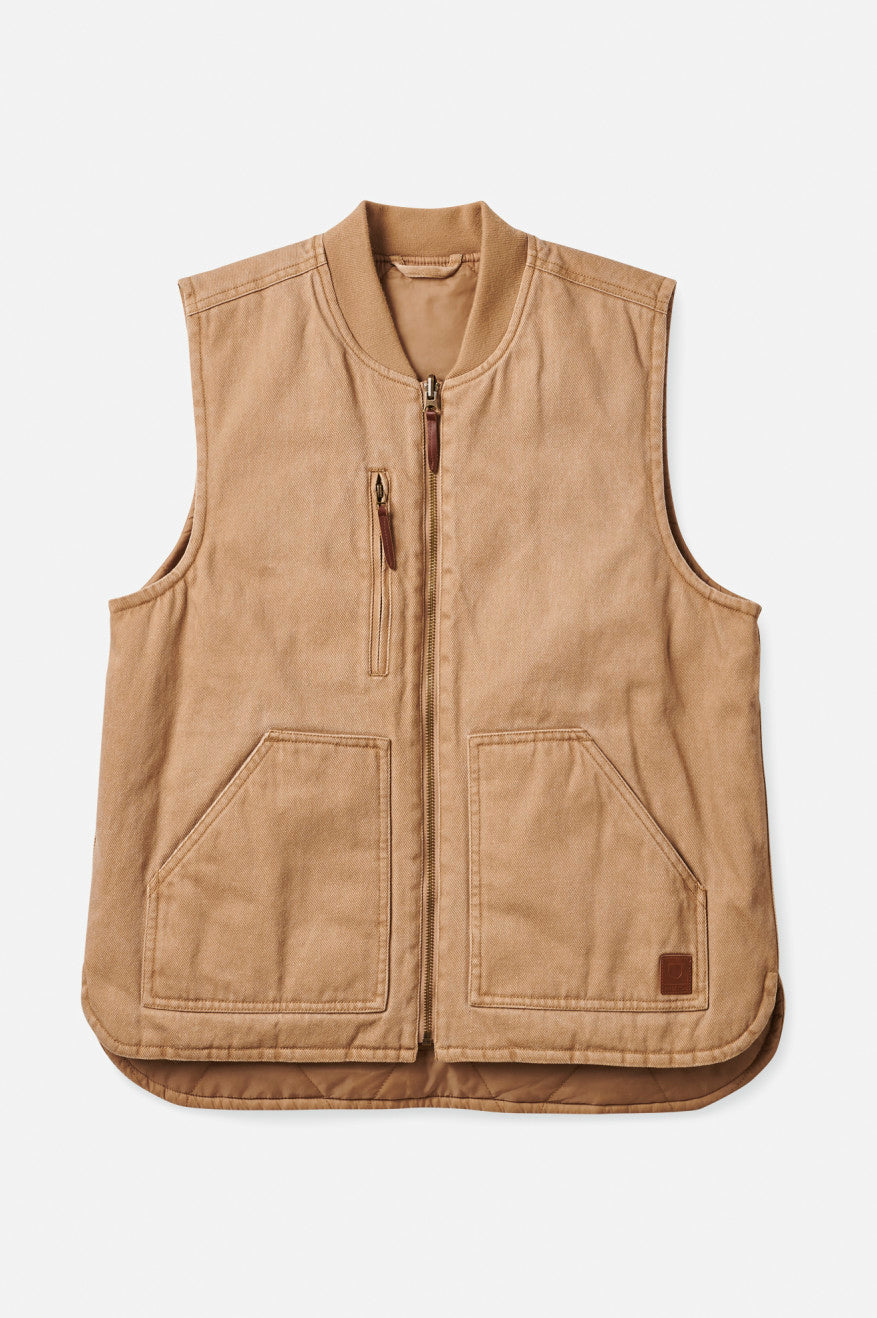 μπουφαν ανδρικα Brixton Abraham Reversible Vest Μπεζ | 04592-EDYA