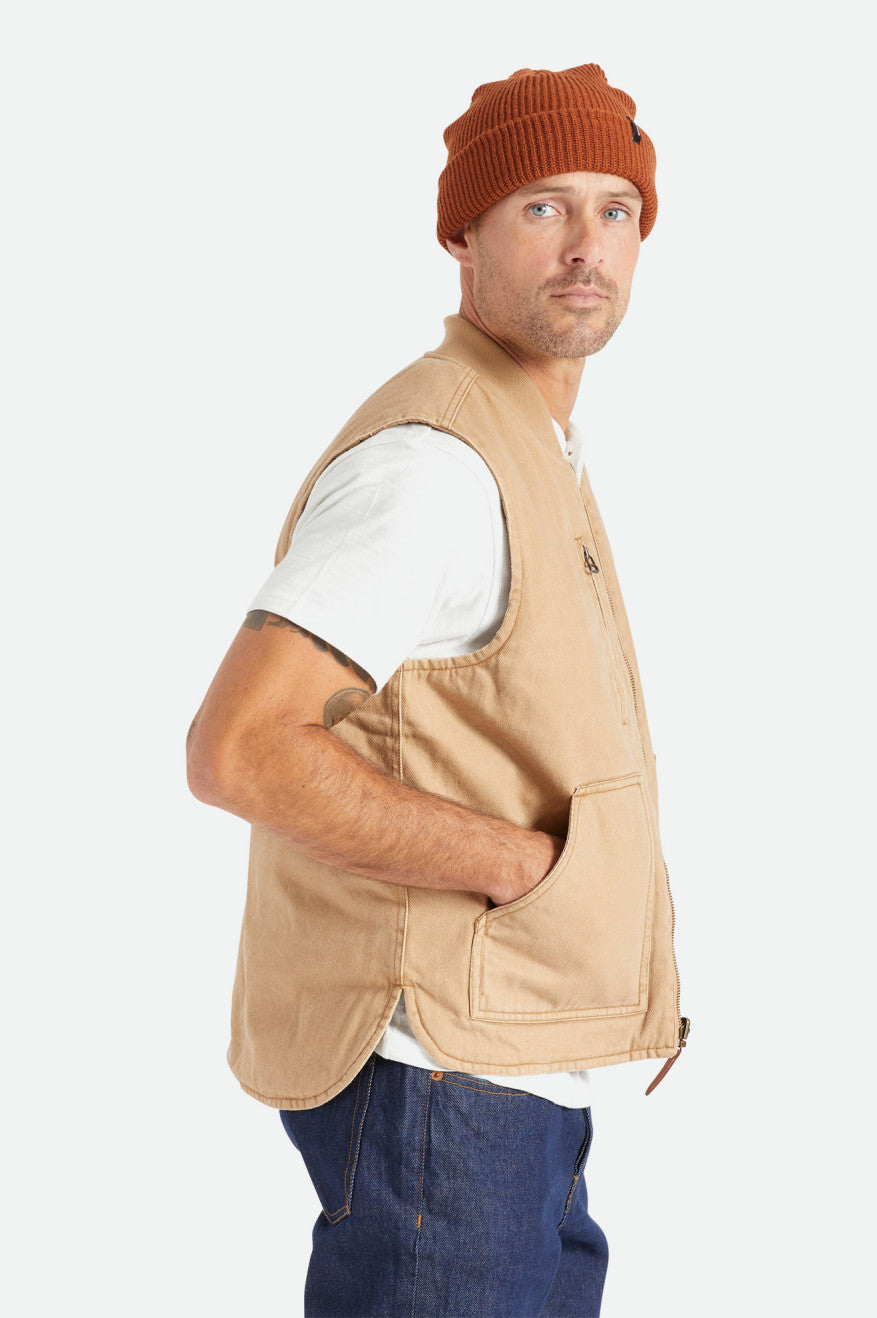 μπουφαν ανδρικα Brixton Abraham Reversible Vest Μπεζ | 04592-EDYA