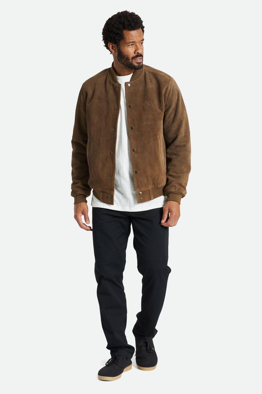 μπουφαν ανδρικα Brixton Dillinger Reserve σουετ Bomber καφε | 51396-LKPT