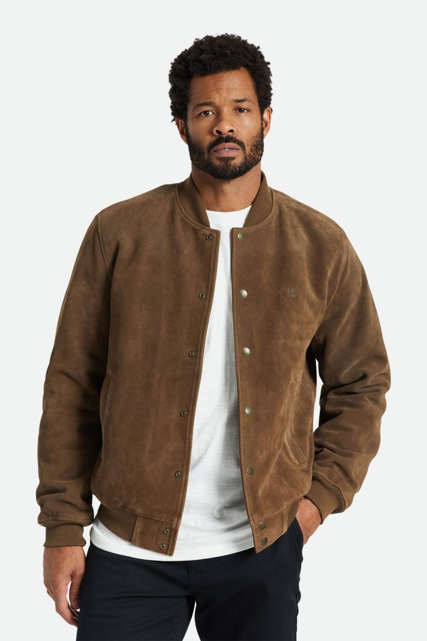 μπουφαν ανδρικα Brixton Dillinger Reserve σουετ Bomber καφε | 51396-LKPT