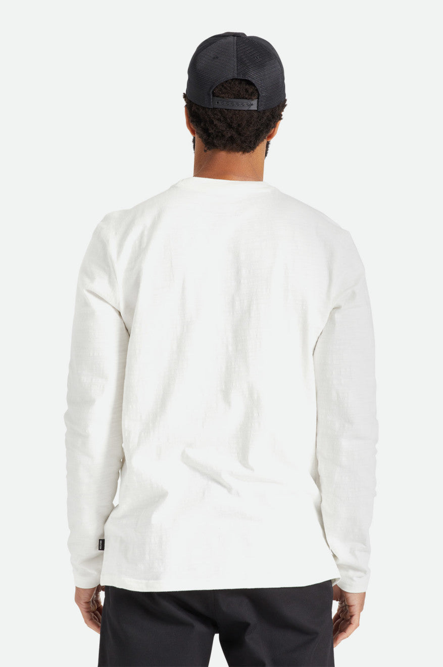 πλεκτά ανδρικα Brixton Basic Slub L/S Pocket ασπρα | 25603-BIME