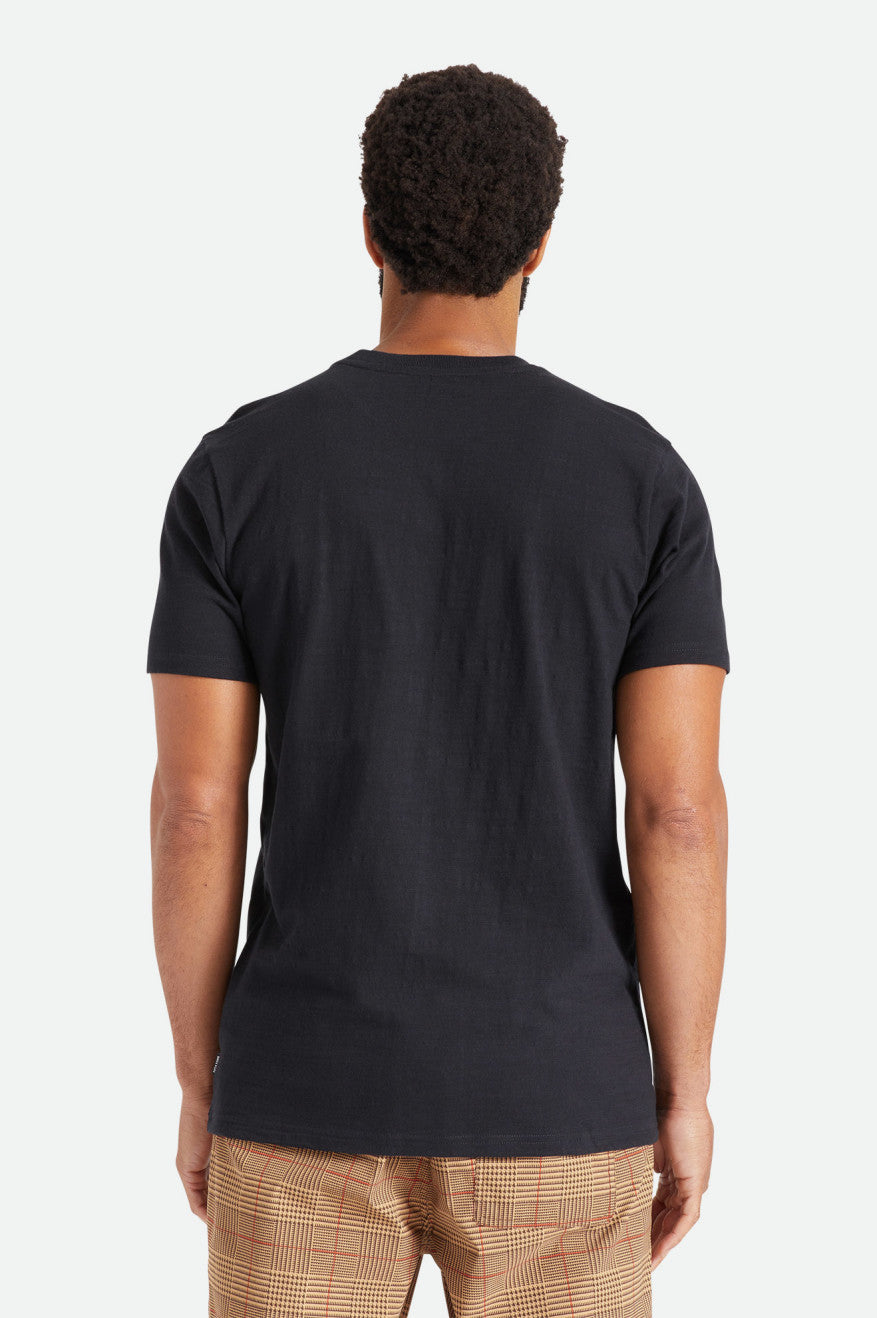 πλεκτά ανδρικα Brixton Basic Slub S/S Pocket μαυρα | 73615-CKHS