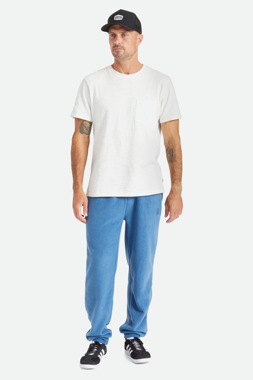 πλεκτά ανδρικα Brixton Basic Slub S/S Pocket ασπρα | 91258-OWBF