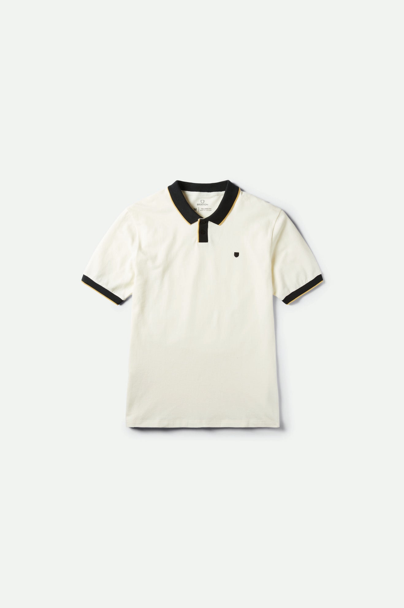 πλεκτά ανδρικα Brixton Proper S/S Polo ασπρα μαυρα | 42156-MTQV