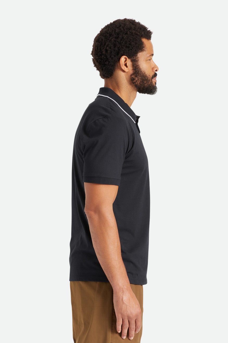 πλεκτά ανδρικα Brixton Proper S/S Polo μαυρα | 85963-BOIS