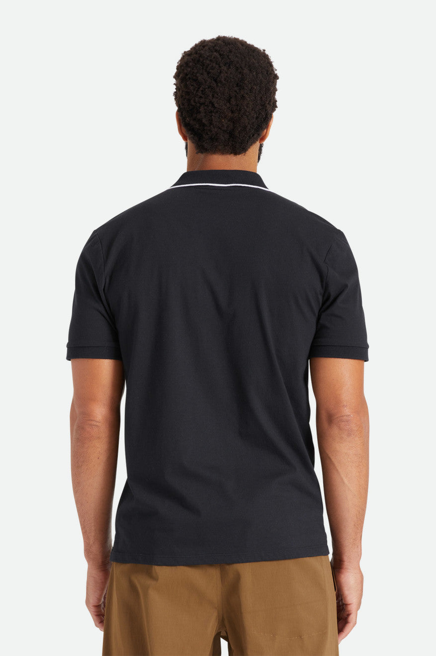 πλεκτά ανδρικα Brixton Proper S/S Polo μαυρα | 85963-BOIS