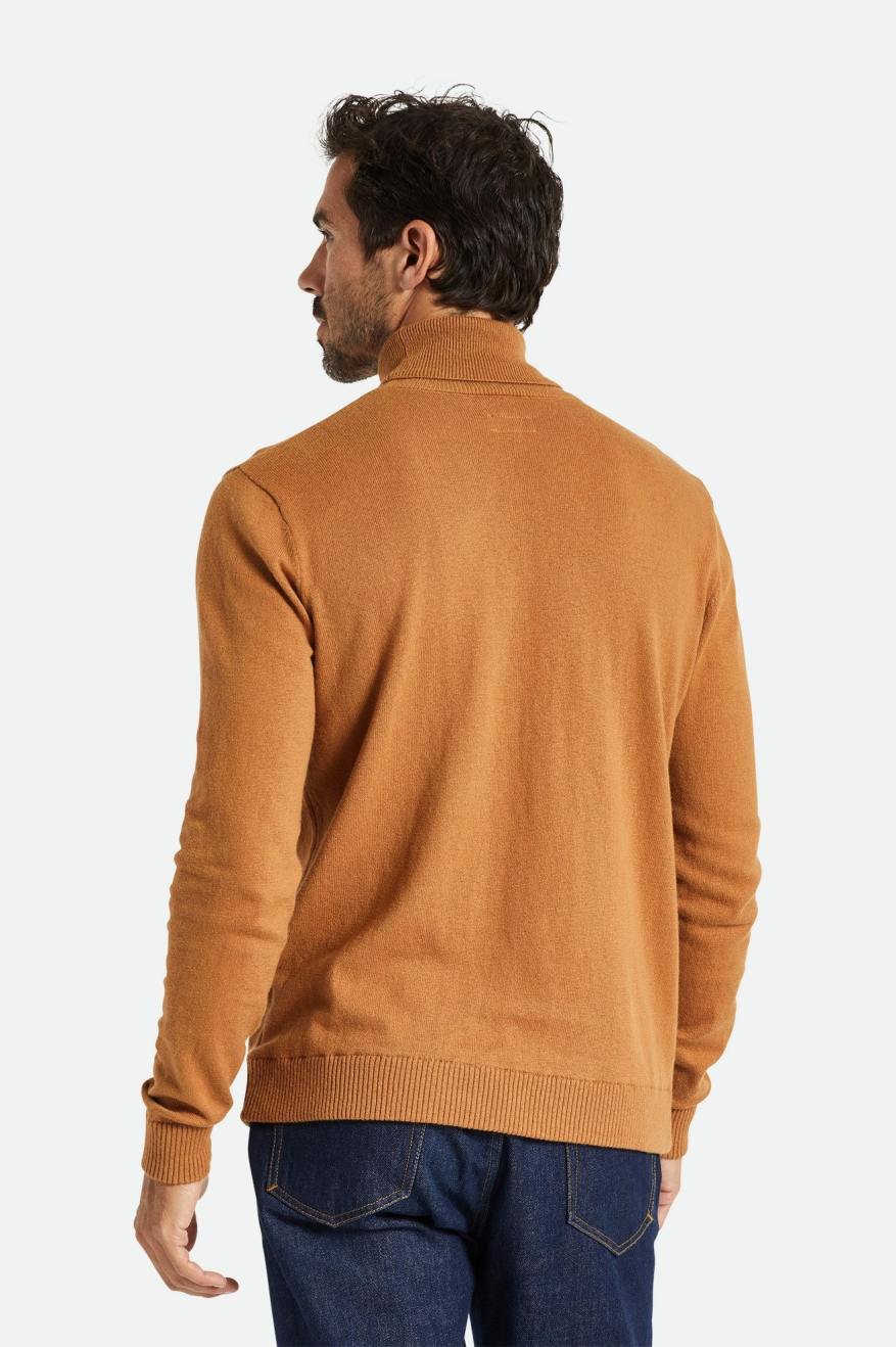 πλεκτά ανδρικα Brixton Reserve Cashmere L/S Turtleneck καφε | 61834-UXKC