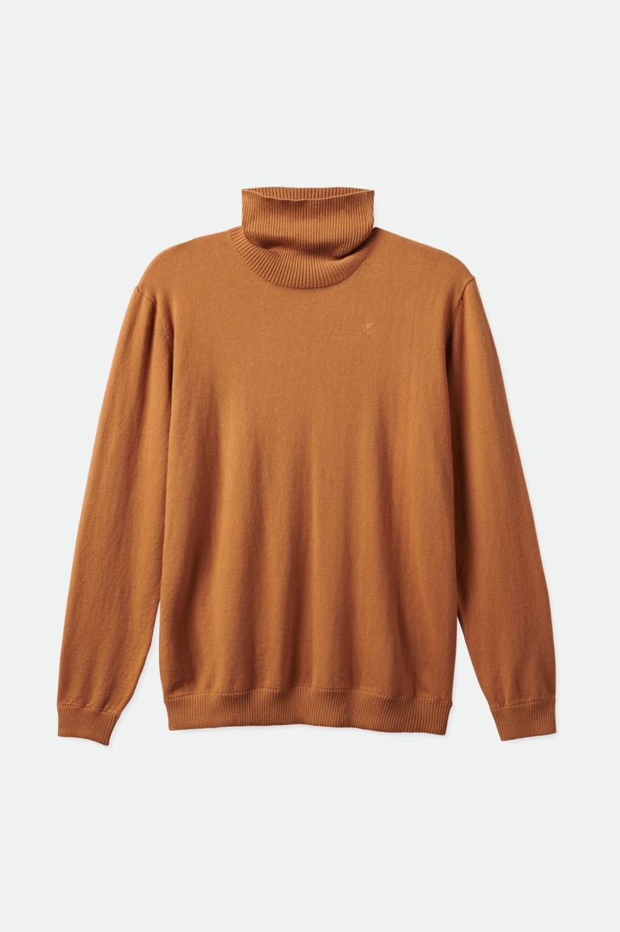 πλεκτά ανδρικα Brixton Reserve Cashmere L/S Turtleneck καφε | 61834-UXKC