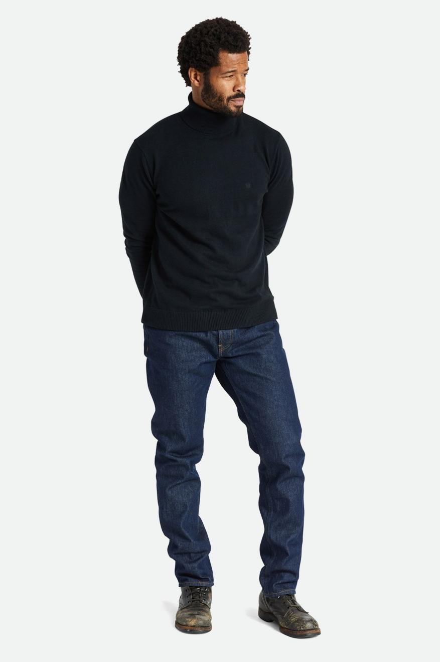 πλεκτά ανδρικα Brixton Reserve Cashmere L/S Turtleneck μαυρα | 82743-OHGJ