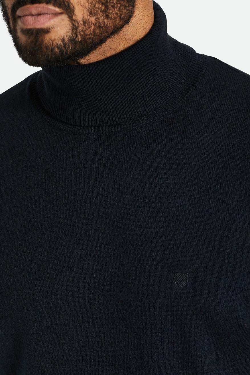 πλεκτά ανδρικα Brixton Reserve Cashmere L/S Turtleneck μαυρα | 82743-OHGJ