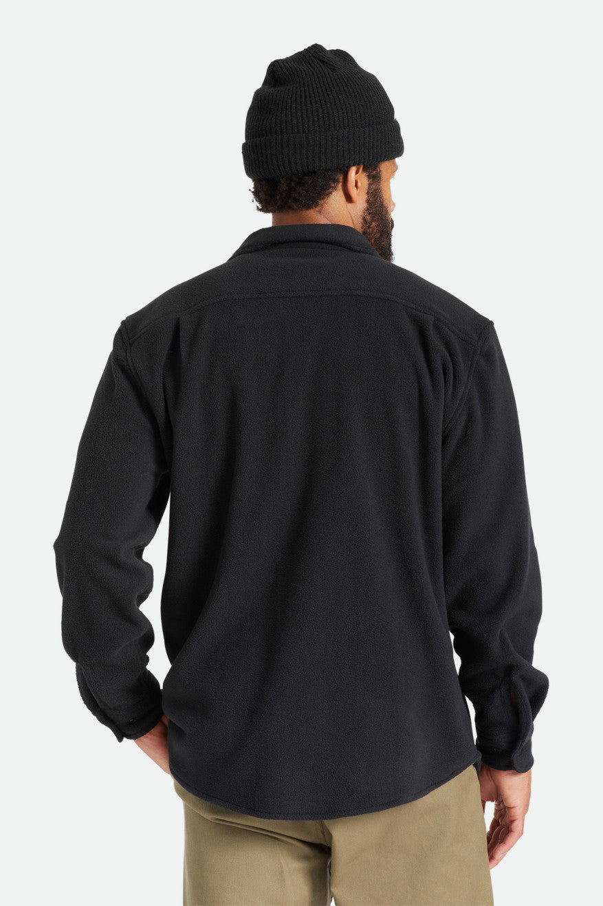 υφαντά μπλουζάκια ανδρικα Brixton Bowery L/S Arctic Stretch Fleece μαυρα | 40826-XKZE