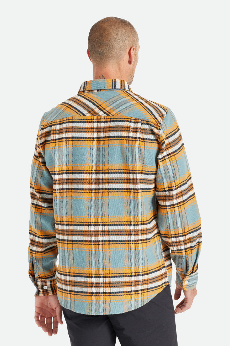 υφαντά μπλουζάκια ανδρικα Brixton Bowery Stretch L/S Utility πορτοκαλι ασπρα | 73852-CYIO