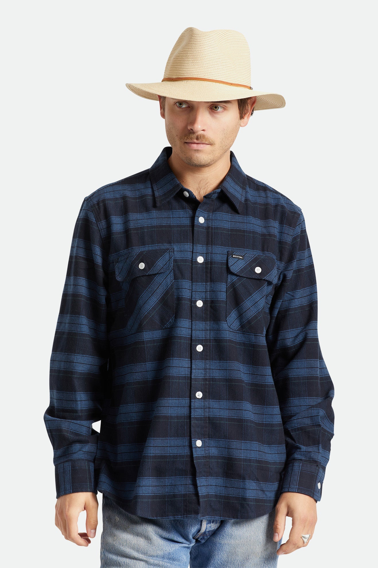 φεντόρας ανδρικα Brixton Wesley Straw Packable καφε | 40658-YMUW