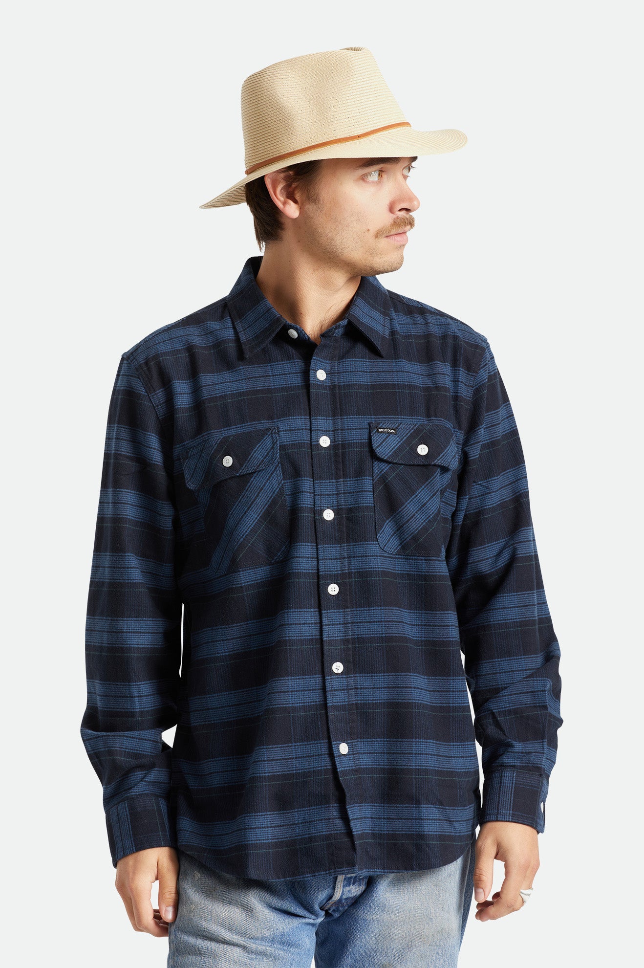 φεντόρας ανδρικα Brixton Wesley Straw Packable καφε | 40658-YMUW