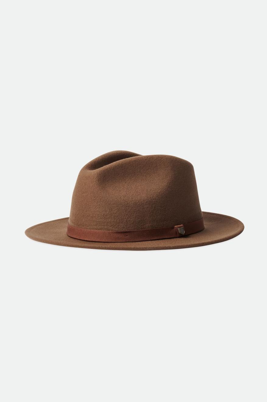 φεντόρας γυναικεια Brixton Messer Packable Fedora καφε | 54913-PJAL