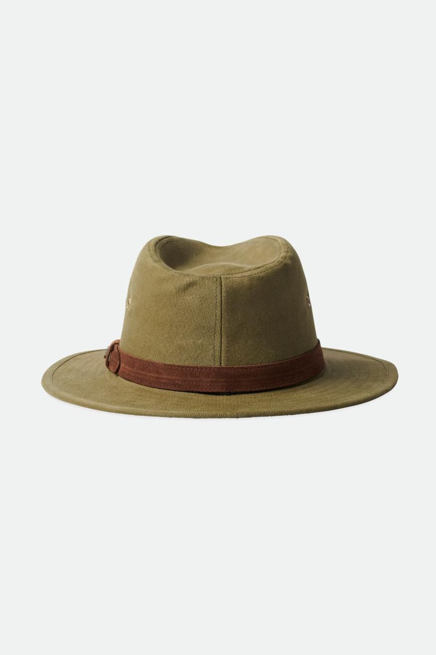 φεντόρας γυναικεια Brixton Messer Utility Adventure Fedora Ελιά | 60354-HNRF