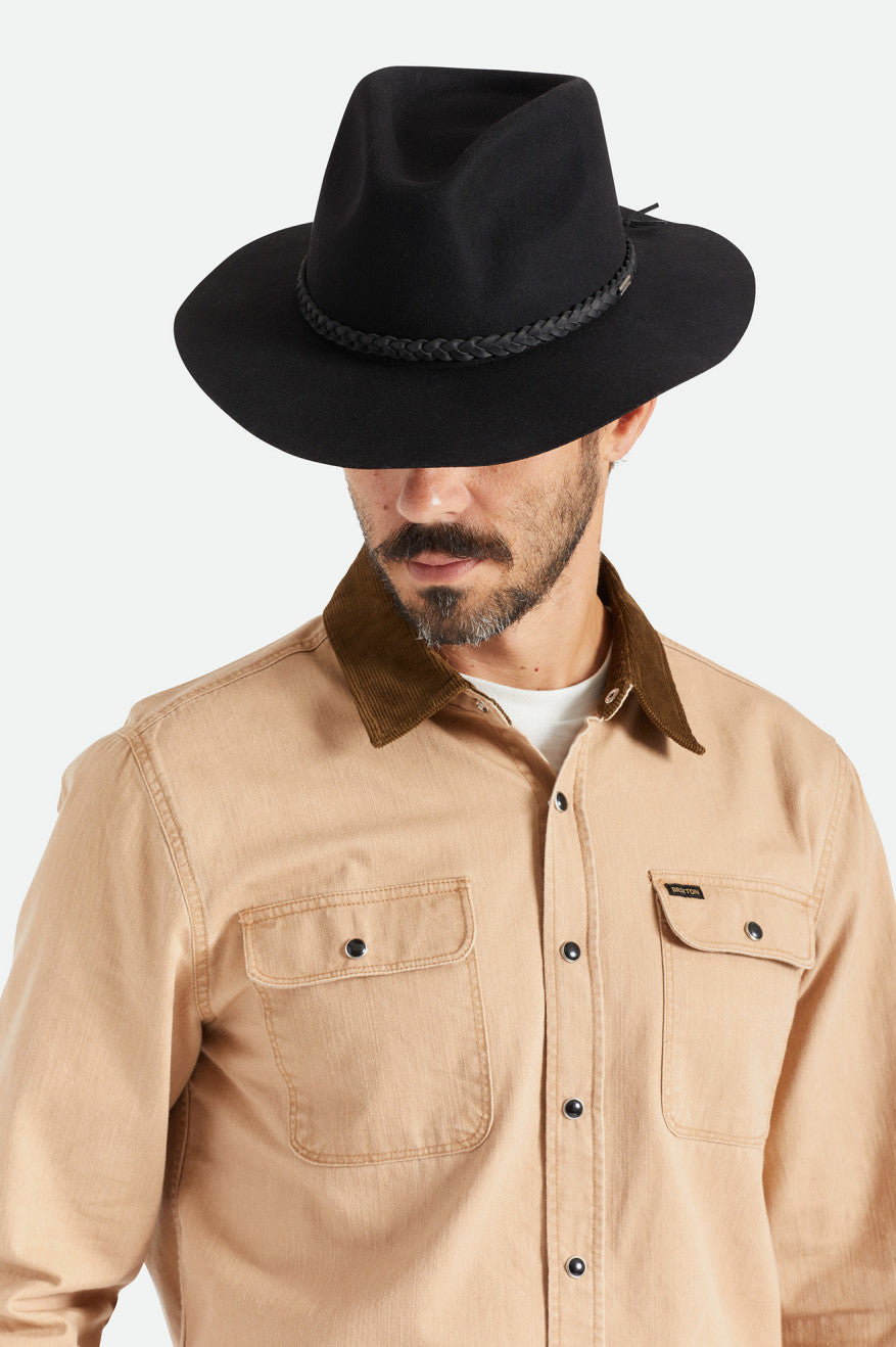 φεντόρας γυναικεια Brixton Messer Western Fedora μαυρα | 40238-RNVM