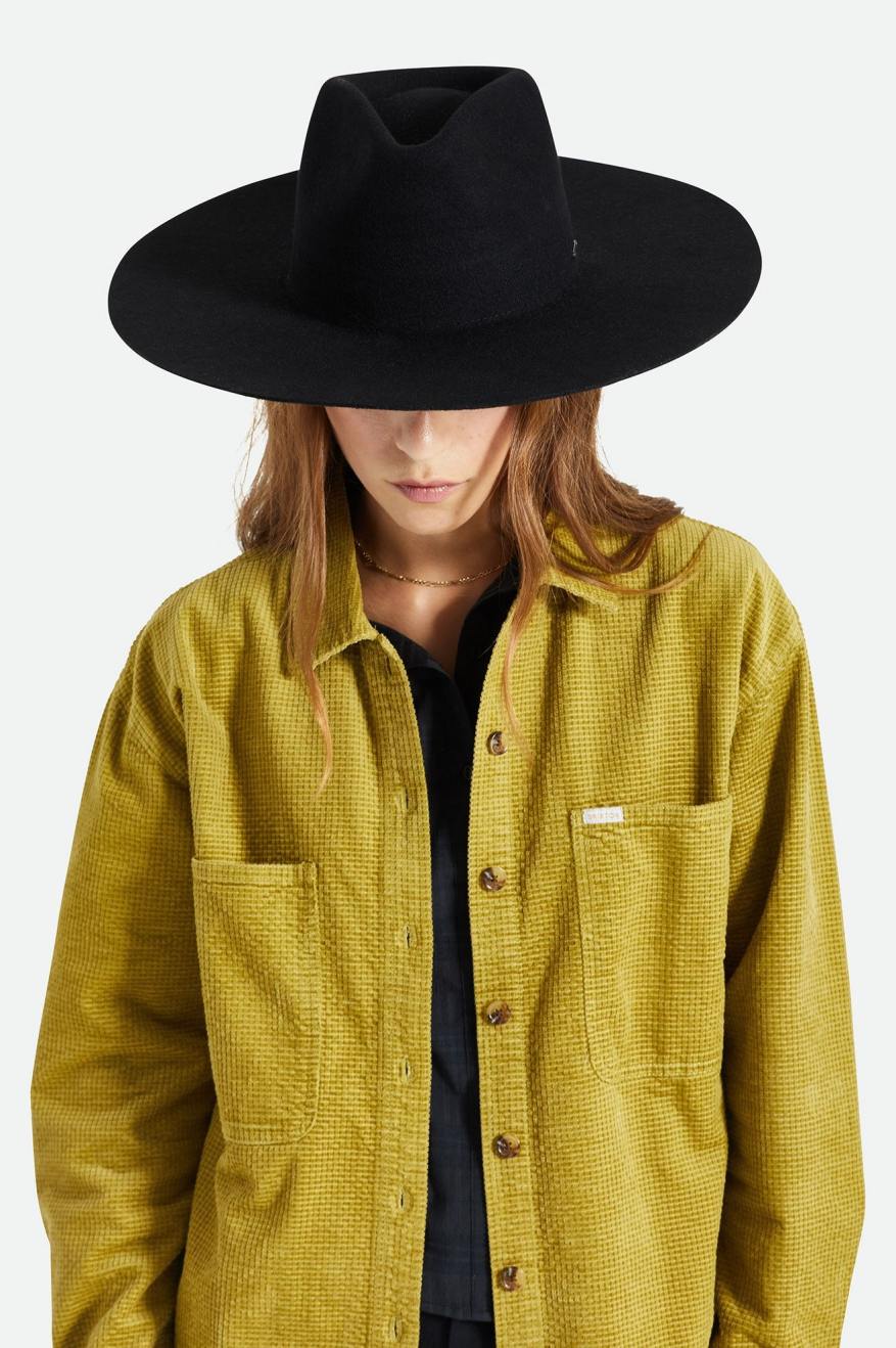 φεντόρας γυναικεια Brixton Primrose Felt Fedora μαυρα | 89673-WBDE