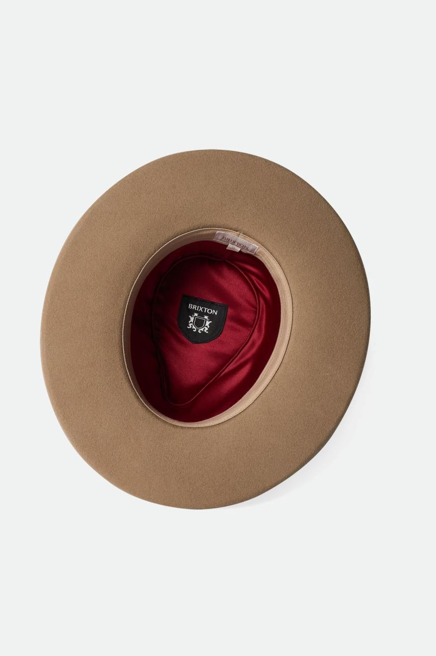 φεντόρας γυναικεια Brixton Victoria Felt Fedora καφε | 47625-HIFW