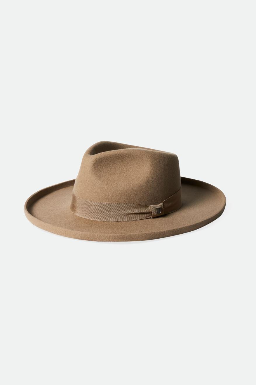 φεντόρας γυναικεια Brixton Victoria Felt Fedora καφε | 47625-HIFW