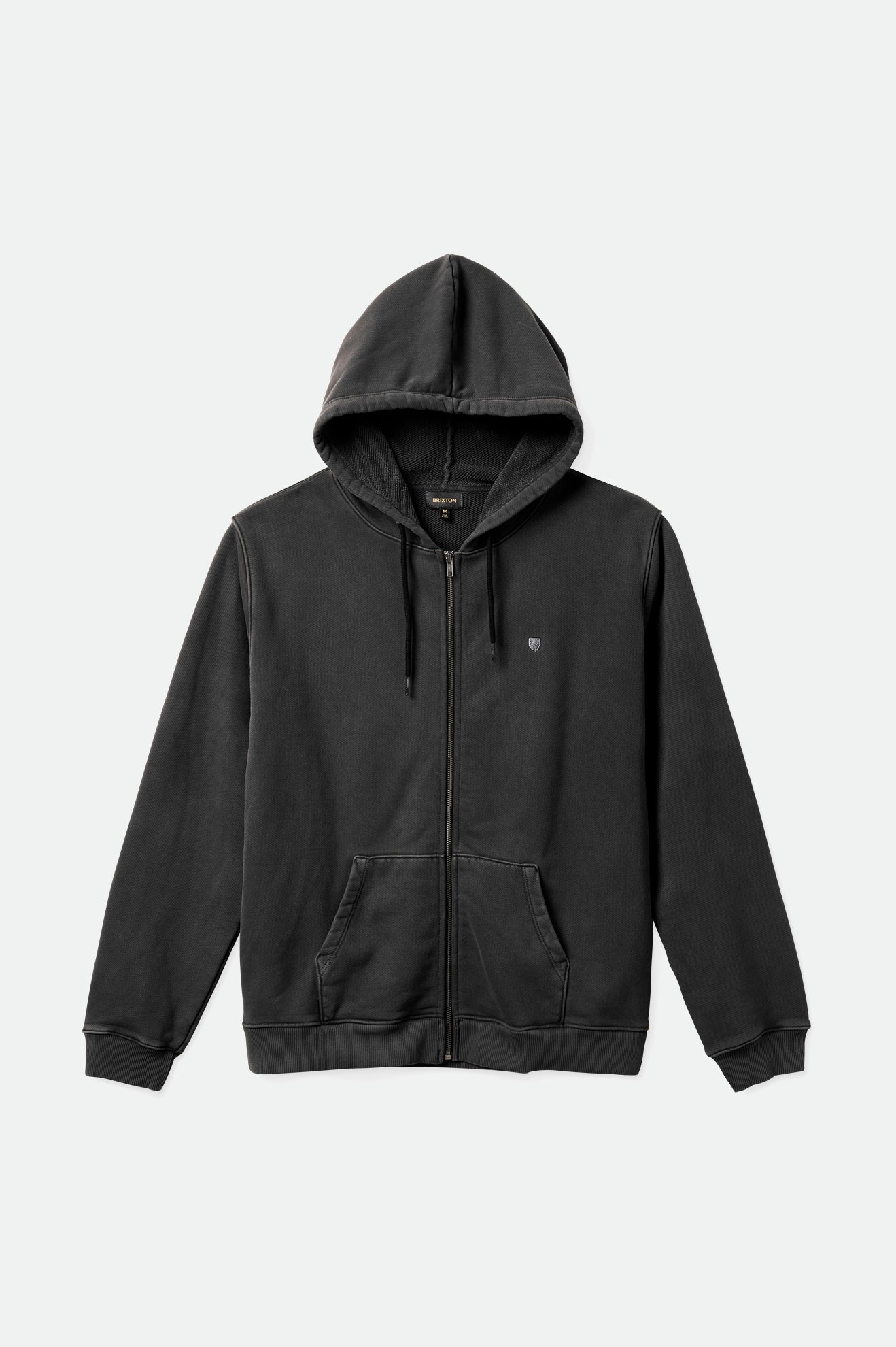 φουτερ με κουκουλα ανδρικα Brixton Vintage Reserve Full Zip μαυρα | 58293-MVZE